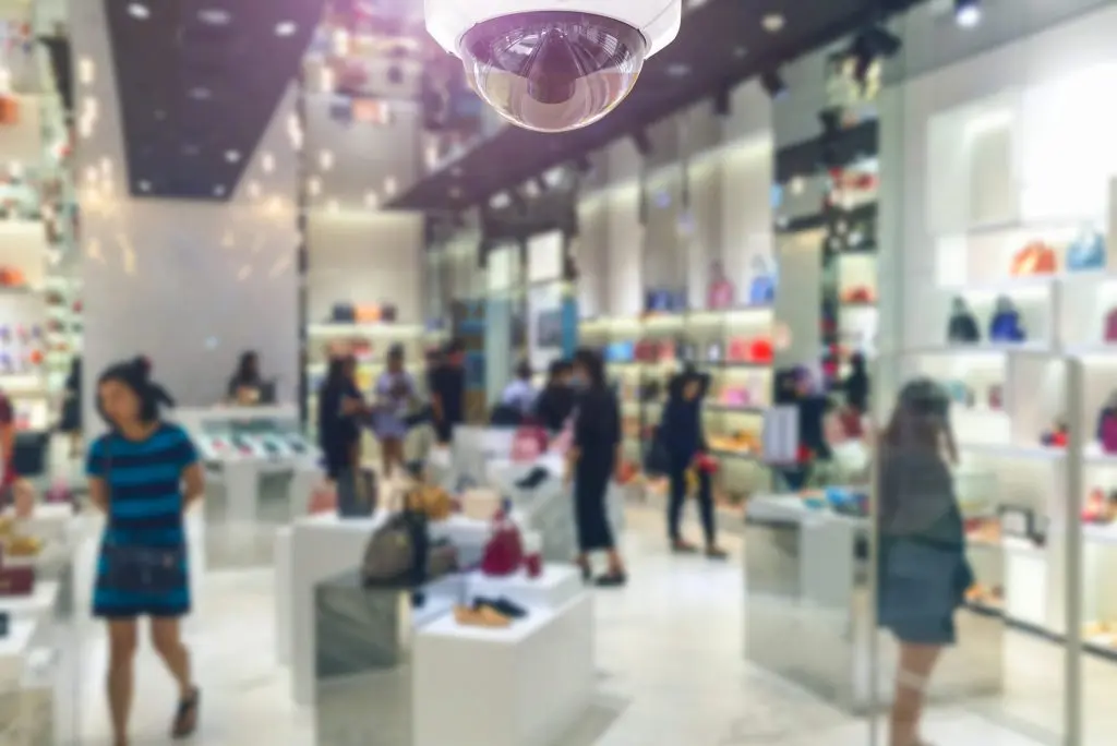 Commercial security camera used for business monitoring and property protection