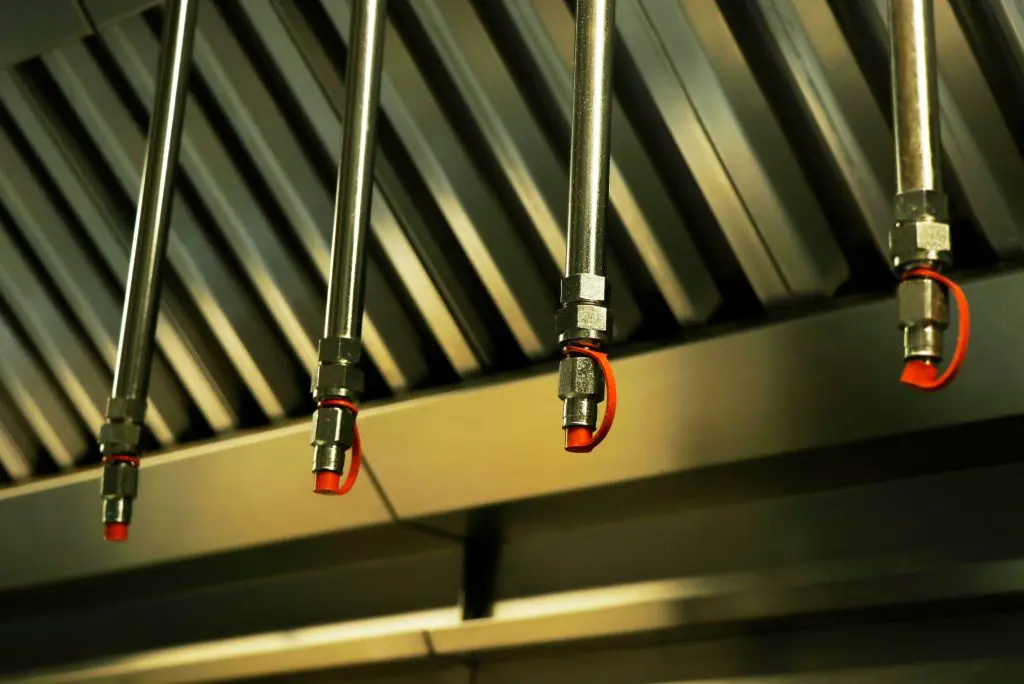 Commercial fire suppression system installed for emergency fire protection