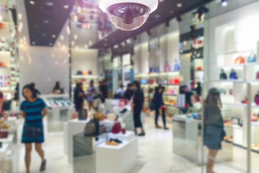 Commercial security camera used for business monitoring and property protection